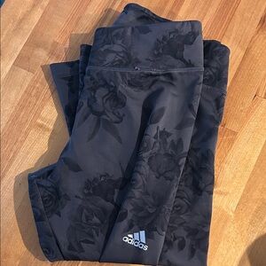 Adidas Dark Gray Floral Leggings M